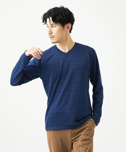 MKKAF04069 MK MICHEL KLEIN HOMME ZIGZAGジャガードカットソー
