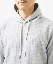 MKKAF11090 MK MICHEL KLEIN HOMME(MKミッシェルクランオム) ケーブルニットコンビパーカー ライトグレー