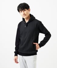 MKKAF11090 MK MICHEL KLEIN HOMME(MKミッシェルクランオム) ケーブルニットコンビパーカー ブラック