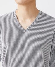 MKKAV56069 MK MICHEL KLEIN HOMME(MKミッシェルクランオム) ストライプカットソー ライトグレー(91)