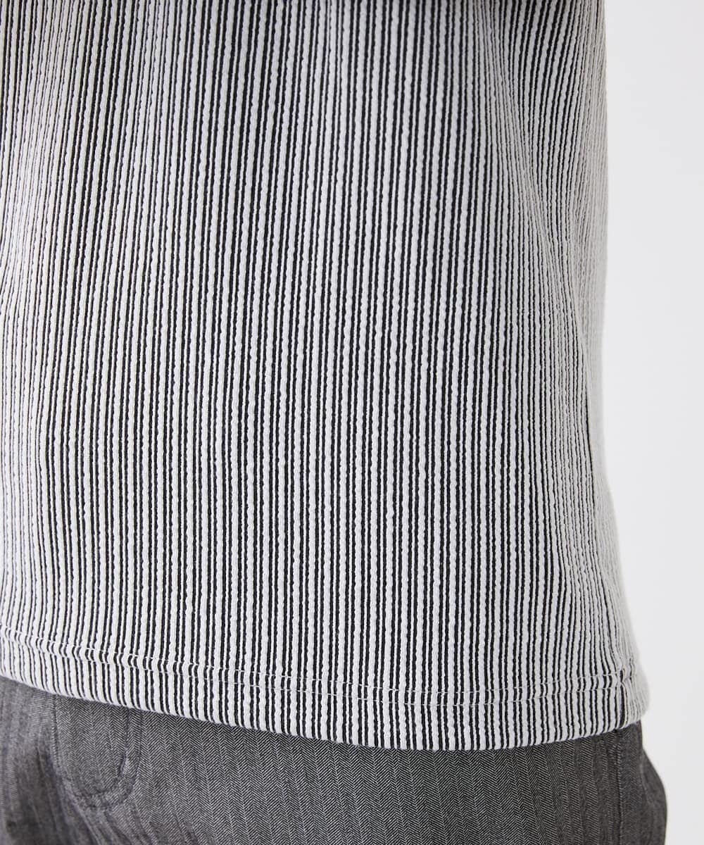 MKKAV56069 MK MICHEL KLEIN HOMME(MKミッシェルクランオム) ストライプカットソー ライトグレー(91)