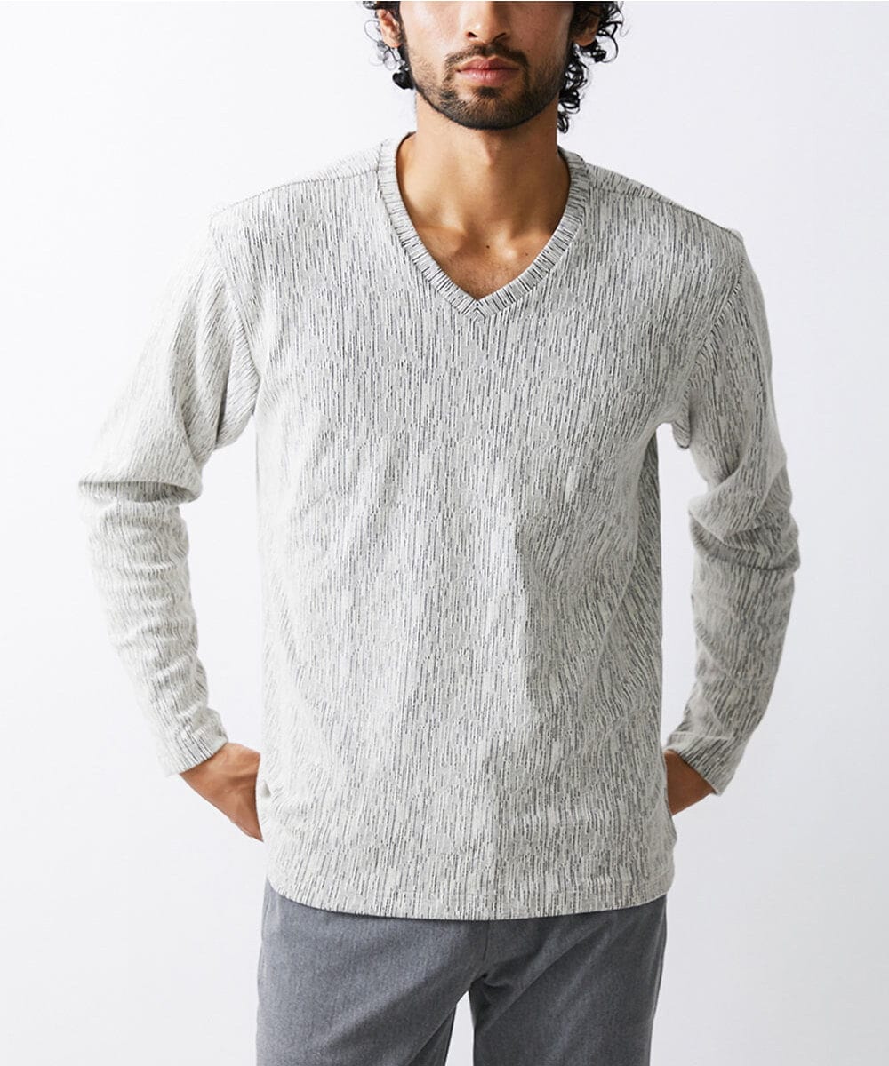 MKKAX32045 MK MICHEL KLEIN HOMME(MKミッシェルクランオム) 【WEB限定】楊柳クレープカットソー ライトグレー(91)