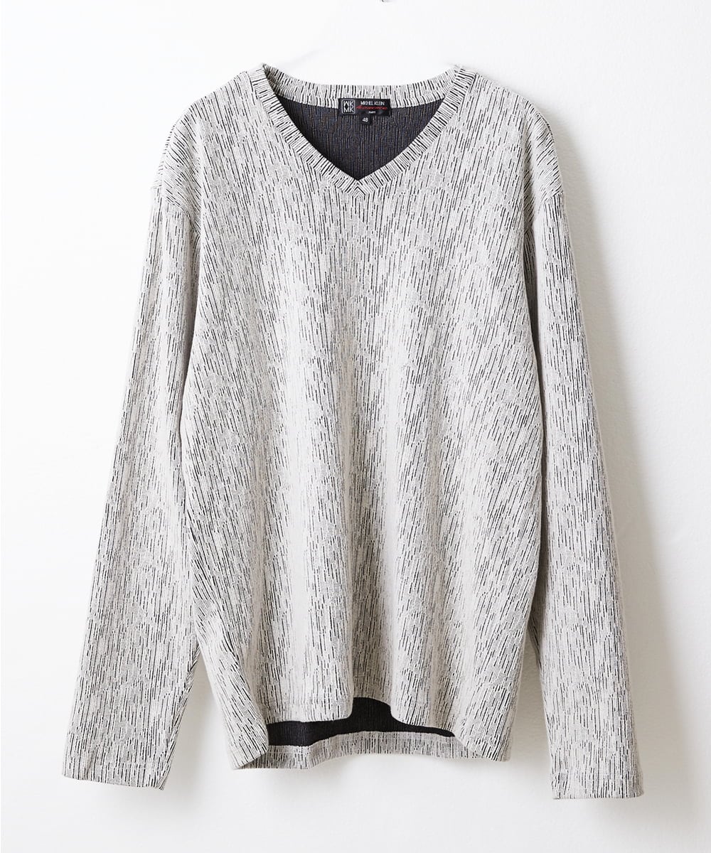 MKKAX32045 MK MICHEL KLEIN HOMME(MKミッシェルクランオム) 【WEB限定】楊柳クレープカットソー ライトグレー(91)