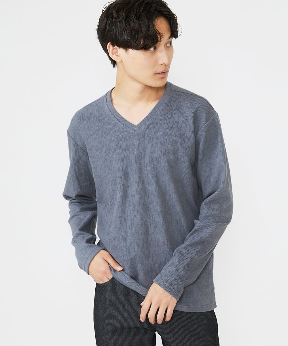 MKKAX32045 MK MICHEL KLEIN HOMME(MKミッシェルクランオム) 【WEB限定】楊柳クレープカットソー ダークグレー(93)