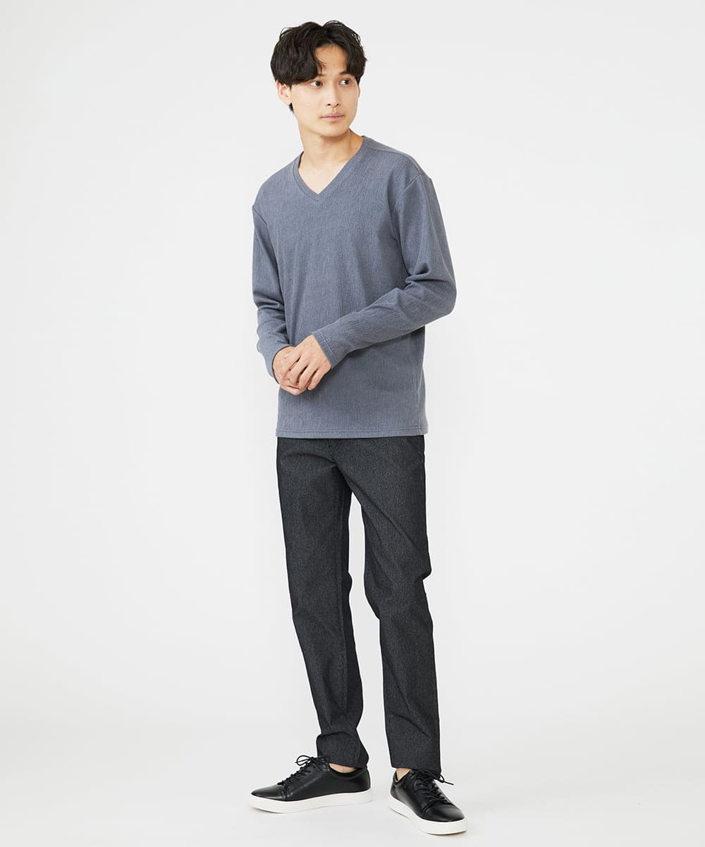 MKKAX32045 MK MICHEL KLEIN HOMME(MKミッシェルクランオム) 【WEB限定】楊柳クレープカットソー ダークグレー(93)
