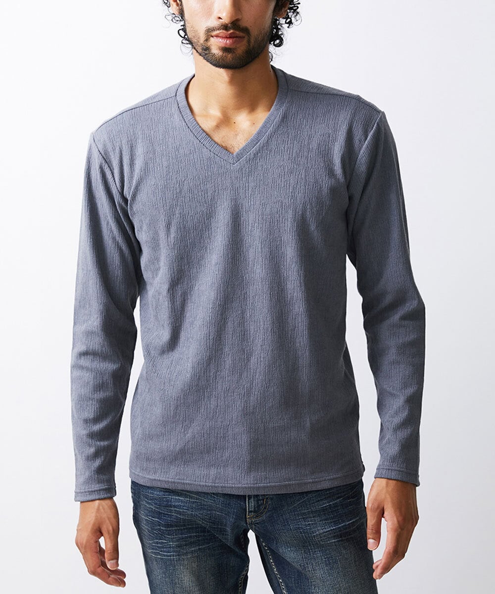 MKKAX32045 MK MICHEL KLEIN HOMME(MKミッシェルクランオム) 【WEB限定】楊柳クレープカットソー ダークグレー(93)