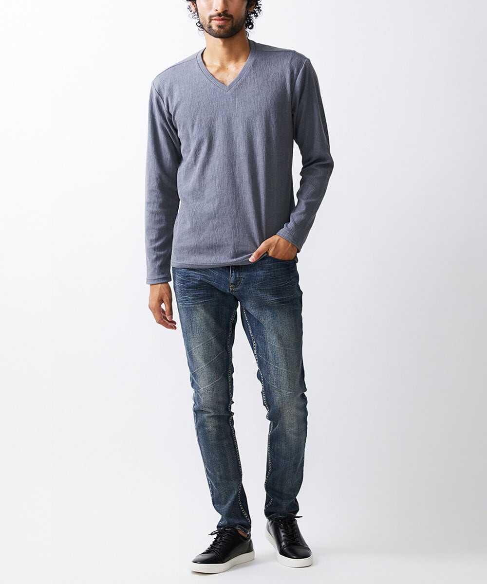 MKKAX32045 MK MICHEL KLEIN HOMME(MKミッシェルクランオム) 【WEB限定】楊柳クレープカットソー ダークグレー(93)