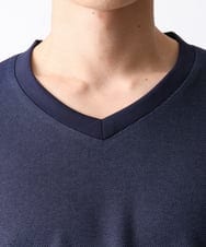 MKKDC06069 MK MICHEL KLEIN HOMME(MKミッシェルクランオム) 【洗える】パネル切替え長袖カットソー ネイビー