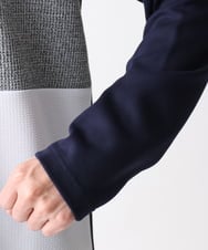 MKKDC06069 MK MICHEL KLEIN HOMME(MKミッシェルクランオム) 【洗える】パネル切替え長袖カットソー ネイビー
