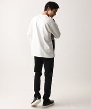 MKKDC06069 MK MICHEL KLEIN HOMME(MKミッシェルクランオム) 【洗える】パネル切替え長袖カットソー ホワイト
