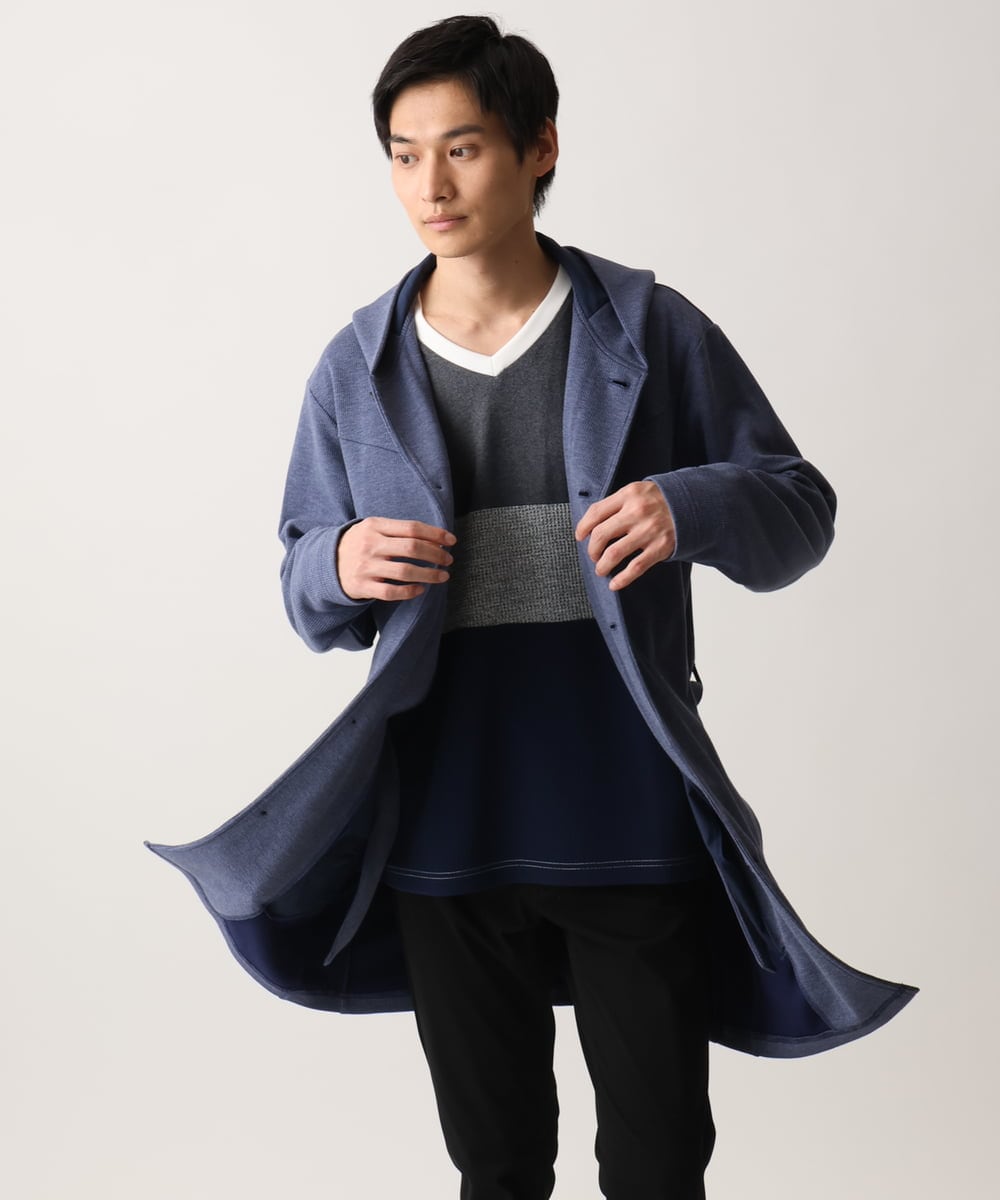 MKKDC06069 MK MICHEL KLEIN HOMME(MKミッシェルクランオム) 【洗える】パネル切替え長袖カットソー ホワイト