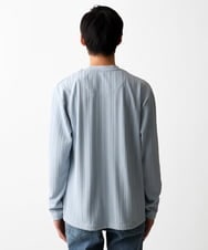 MKKDC07063 MK MICHEL KLEIN HOMME(MKミッシェルクランオム) 【洗える】ヘリンボーン柄長袖カットソー ライトブルー