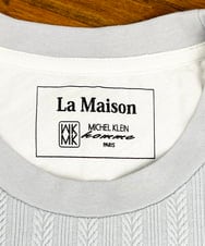 MKKDC07063 MK MICHEL KLEIN HOMME(MKミッシェルクランオム) 【洗える】ヘリンボーン柄長袖カットソー ライトブルー