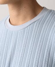 MKKDC07063 MK MICHEL KLEIN HOMME(MKミッシェルクランオム) 【洗える】ヘリンボーン柄長袖カットソー ライトブルー