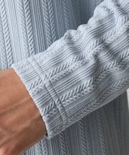 MKKDC07063 MK MICHEL KLEIN HOMME(MKミッシェルクランオム) 【洗える】ヘリンボーン柄長袖カットソー ライトブルー