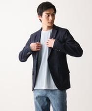 MKKDC07063 MK MICHEL KLEIN HOMME(MKミッシェルクランオム) 【洗える】ヘリンボーン柄長袖カットソー ライトブルー