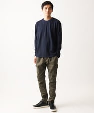MKKDC07063 MK MICHEL KLEIN HOMME(MKミッシェルクランオム) 【洗える】ヘリンボーン柄長袖カットソー ネイビー