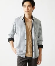 MKKGA70059 MK MICHEL KLEIN HOMME(MKミッシェルクランオム) 【洗える】へリンボンVネック半袖Tシャツ ベージュ(82)
