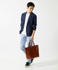 MKKGA70059 MK MICHEL KLEIN HOMME(MKミッシェルクランオム) 【洗える】へリンボンVネック半袖Tシャツ ホワイト(90)