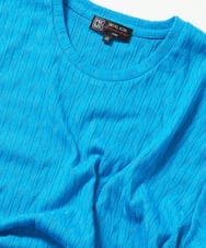 MKKGA71059 MK MICHEL KLEIN HOMME(MKミッシェルクランオム) 【洗える】へリンボン クルーネックTシャツ ブルー