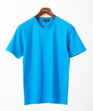 MKKGA71059 MK MICHEL KLEIN HOMME(MKミッシェルクランオム) 【洗える】へリンボン クルーネックTシャツ ブルー