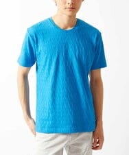 MKKGA71059 MK MICHEL KLEIN HOMME(MKミッシェルクランオム) 【洗える】へリンボン クルーネックTシャツ ブルー