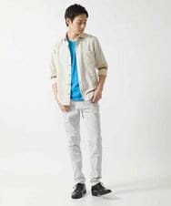 MKKGA71059 MK MICHEL KLEIN HOMME(MKミッシェルクランオム) 【洗える】へリンボン クルーネックTシャツ ブルー