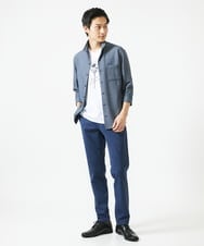 MKKGC10063 MK MICHEL KLEIN HOMME(MKミッシェルクランオム) 【洗える】フラワー刺繍VネックTシャツ ホワイト