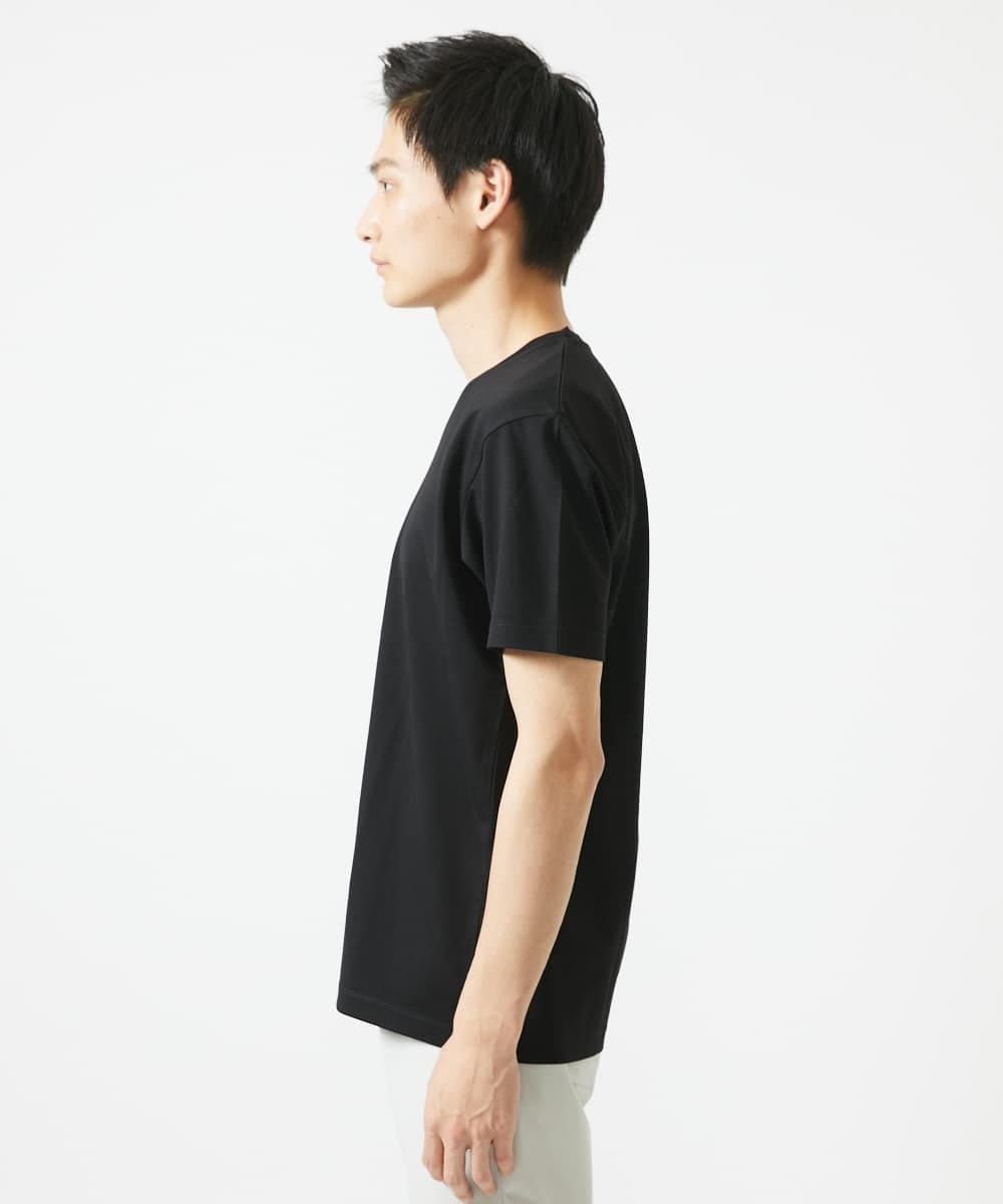 MKKGC10063 MK MICHEL KLEIN HOMME(MKミッシェルクランオム) 【洗える】フラワー刺繍VネックTシャツ ブラック