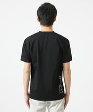 MKKGC10063 MK MICHEL KLEIN HOMME(MKミッシェルクランオム) 【洗える】フラワー刺繍VネックTシャツ ブラック