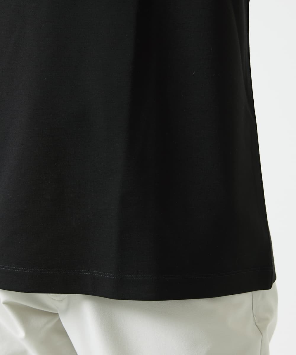 MKKGC10063 MK MICHEL KLEIN HOMME(MKミッシェルクランオム) 【洗える】フラワー刺繍VネックTシャツ ブラック
