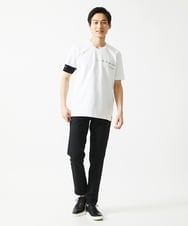 MKKGC21069 MK MICHEL KLEIN HOMME(MKミッシェルクランオム) 【残りわずか】【洗える】アシメトリープリントＴシャツ ホワイト