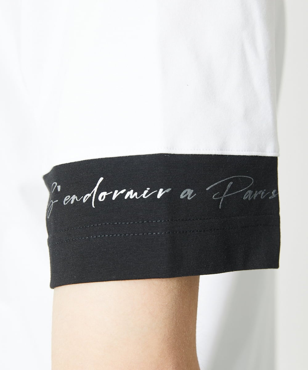 MKKGC21069 MK MICHEL KLEIN HOMME(MKミッシェルクランオム) 【残りわずか】【洗える】アシメトリープリントＴシャツ ホワイト