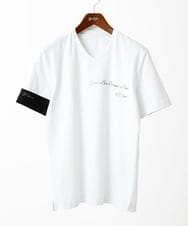 MKKGC21069 MK MICHEL KLEIN HOMME(MKミッシェルクランオム) 【残りわずか】【洗える】アシメトリープリントＴシャツ ホワイト