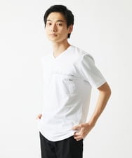 MKKGC21069 MK MICHEL KLEIN HOMME(MKミッシェルクランオム) 【残りわずか】【洗える】アシメトリープリントＴシャツ ホワイト