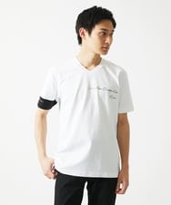 MKKGC21069 MK MICHEL KLEIN HOMME(MKミッシェルクランオム) 【残りわずか】【洗える】アシメトリープリントＴシャツ ホワイト