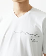 MKKGC21069 MK MICHEL KLEIN HOMME(MKミッシェルクランオム) 【残りわずか】【洗える】アシメトリープリントＴシャツ ホワイト