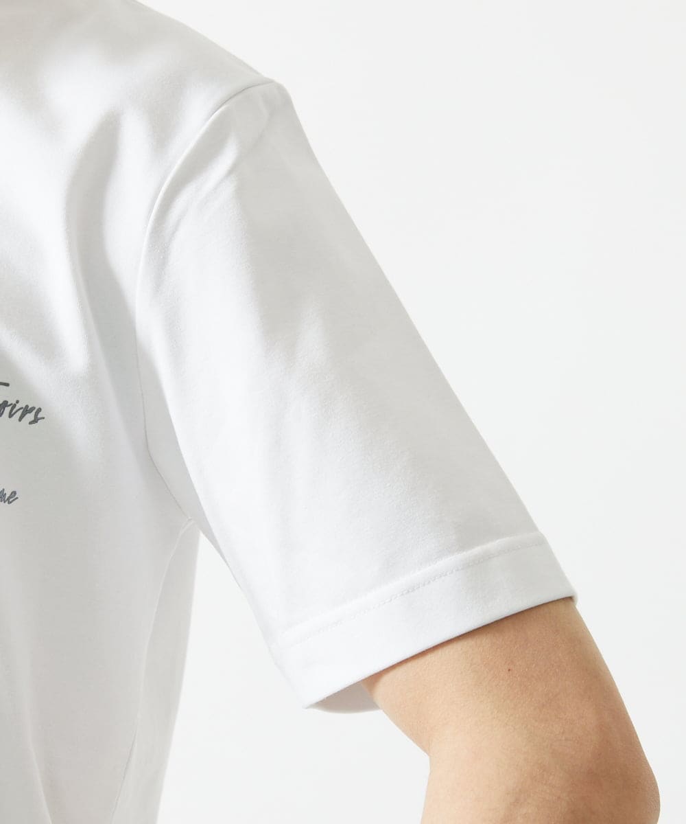 MKKGC21069 MK MICHEL KLEIN HOMME(MKミッシェルクランオム) 【残りわずか】【洗える】アシメトリープリントＴシャツ ホワイト