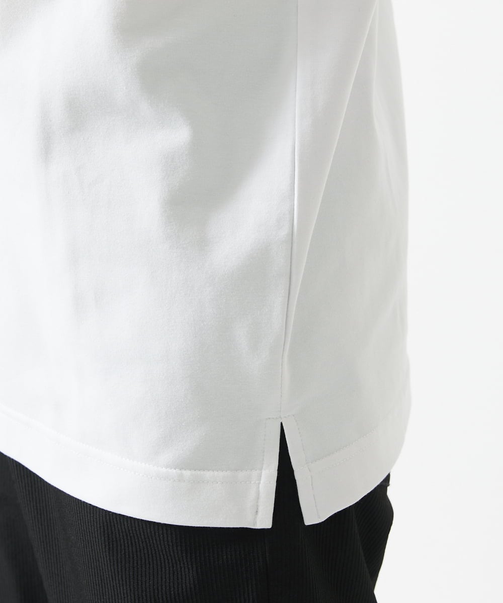 MKKGC21069 MK MICHEL KLEIN HOMME(MKミッシェルクランオム) 【残りわずか】【洗える】アシメトリープリントＴシャツ ホワイト