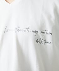 MKKGC21069 MK MICHEL KLEIN HOMME(MKミッシェルクランオム) 【残りわずか】【洗える】アシメトリープリントＴシャツ ホワイト