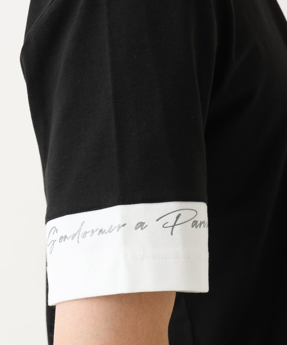MKKGC21069 MK MICHEL KLEIN HOMME(MKミッシェルクランオム) 【残りわずか】【洗える】アシメトリープリントＴシャツ ブラック