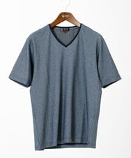 MKKGC31069 MK MICHEL KLEIN HOMME(MKミッシェルクランオム) 【洗える・サッカー素材】Vネックカットソー ブルー