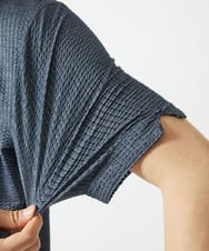 MKKGC32090 MK MICHEL KLEIN HOMME(MKミッシェルクランオム) 【残りわずか/洗える】ストライプサッカーポロシャツ  ブルー
