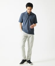 MKKGC32090 MK MICHEL KLEIN HOMME(MKミッシェルクランオム) 【残りわずか/洗える】ストライプサッカーポロシャツ  ブルー