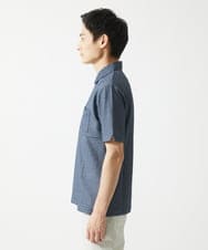 MKKGC32090 MK MICHEL KLEIN HOMME(MKミッシェルクランオム) 【残りわずか/洗える】ストライプサッカーポロシャツ  ブルー