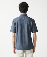 MKKGC32090 MK MICHEL KLEIN HOMME(MKミッシェルクランオム) 【残りわずか/洗える】ストライプサッカーポロシャツ  ブルー