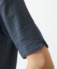 MKKGC32090 MK MICHEL KLEIN HOMME(MKミッシェルクランオム) 【残りわずか/洗える】ストライプサッカーポロシャツ  ブルー