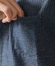 MKKGC32090 MK MICHEL KLEIN HOMME(MKミッシェルクランオム) 【残りわずか/洗える】ストライプサッカーポロシャツ  ブルー