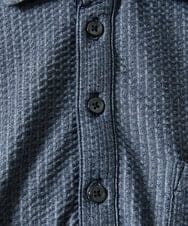MKKGC32090 MK MICHEL KLEIN HOMME(MKミッシェルクランオム) 【残りわずか/洗える】ストライプサッカーポロシャツ  ブルー