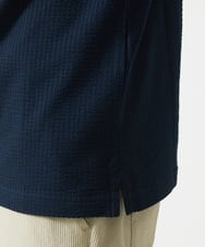MKKGC32090 MK MICHEL KLEIN HOMME(MKミッシェルクランオム) 【残りわずか/洗える】ストライプサッカーポロシャツ  ネイビー
